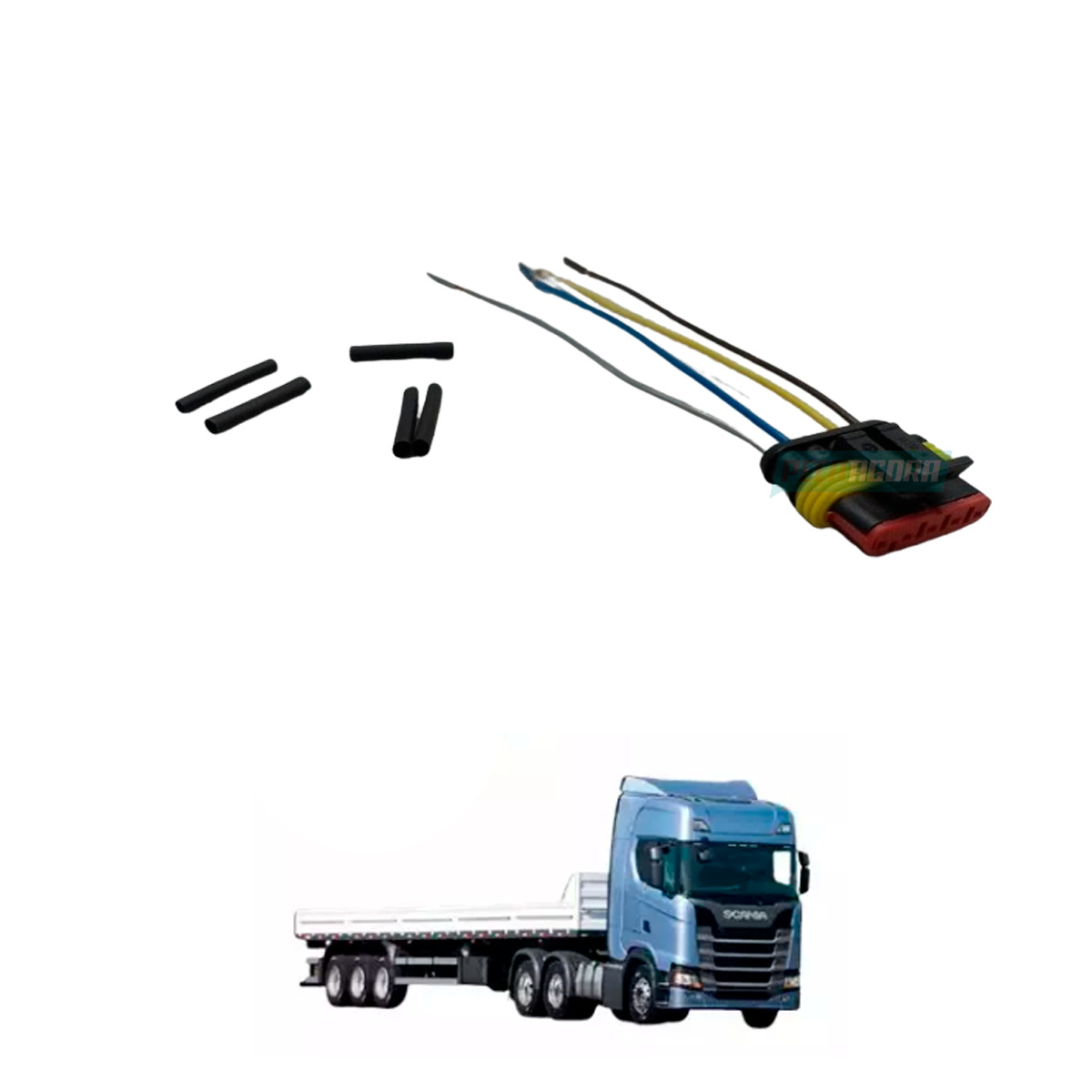 CHICOTE 5 VIAS CONECTOR LANTERNA TRASEIRA UNIVERSAL CAMINHAO CARRETA E IMPLEMENT