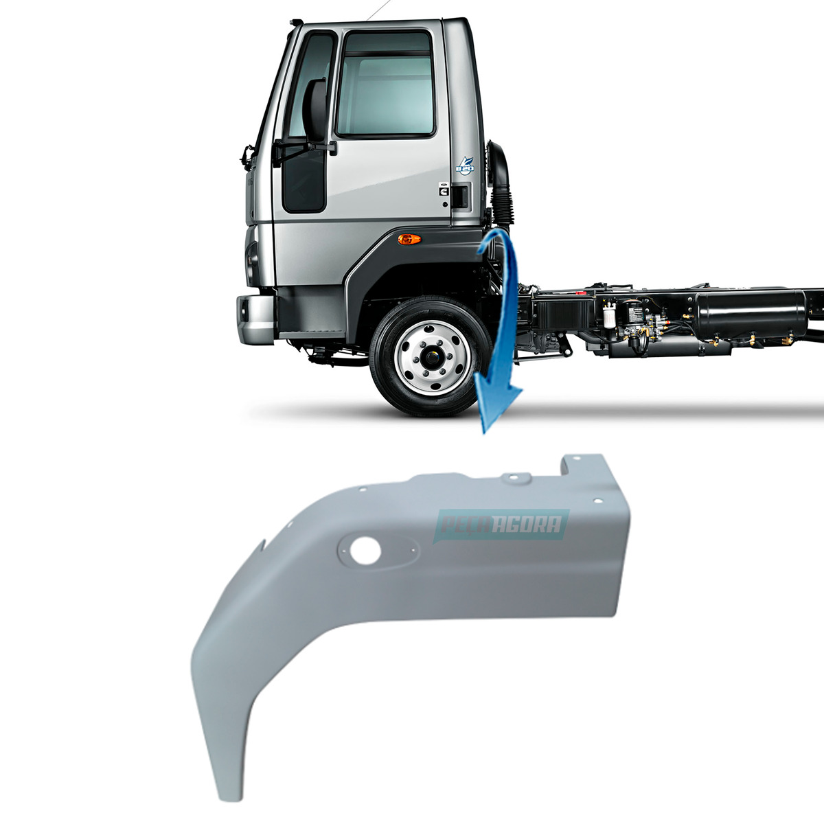 PARALAMA DIANTEIRO CABINE ESQUERDO  FORD CARGO 816S FIBRA INJETADA (EC4516016AA3