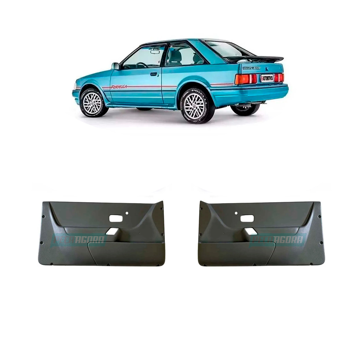 PAR FORRO PORTA ESCORT GLS GHIA XR3 APOLLO VERONA 2 PORTAS ELETRICO MANUAL	 (K.F