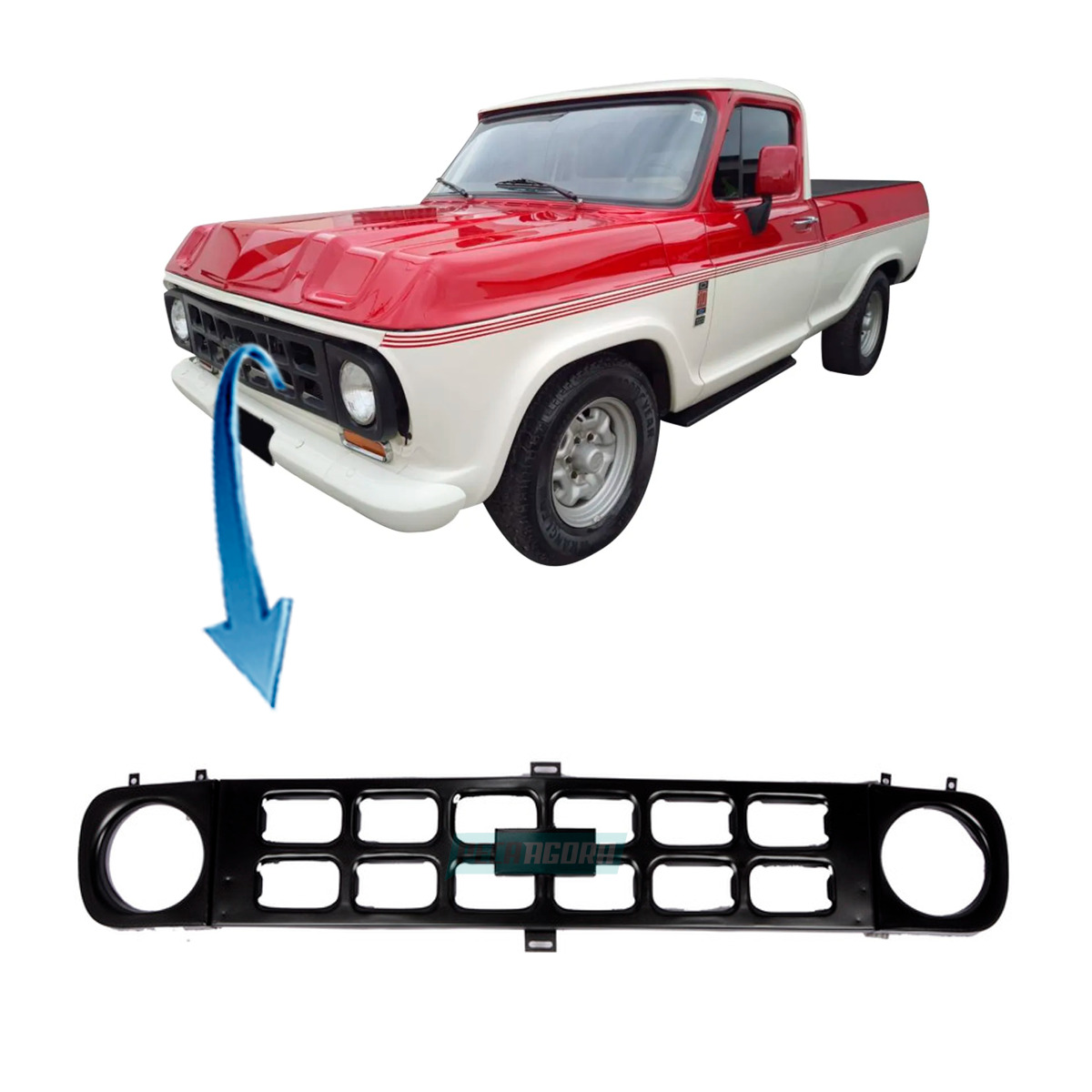 GRADE DIANTEIRA CHEVROLET D10 PRETA (CR21108)