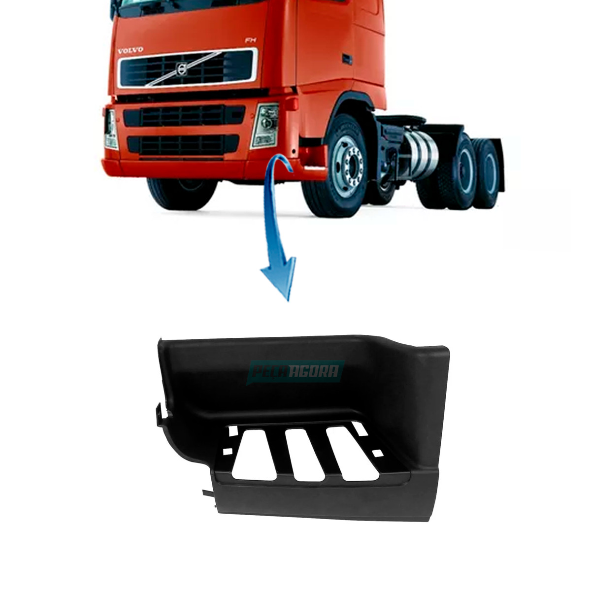 ESTRIBO CABINE INFERIOR ESQUERDO VOLVO FH FM 2004 A 2014 (20529638-L0211040)