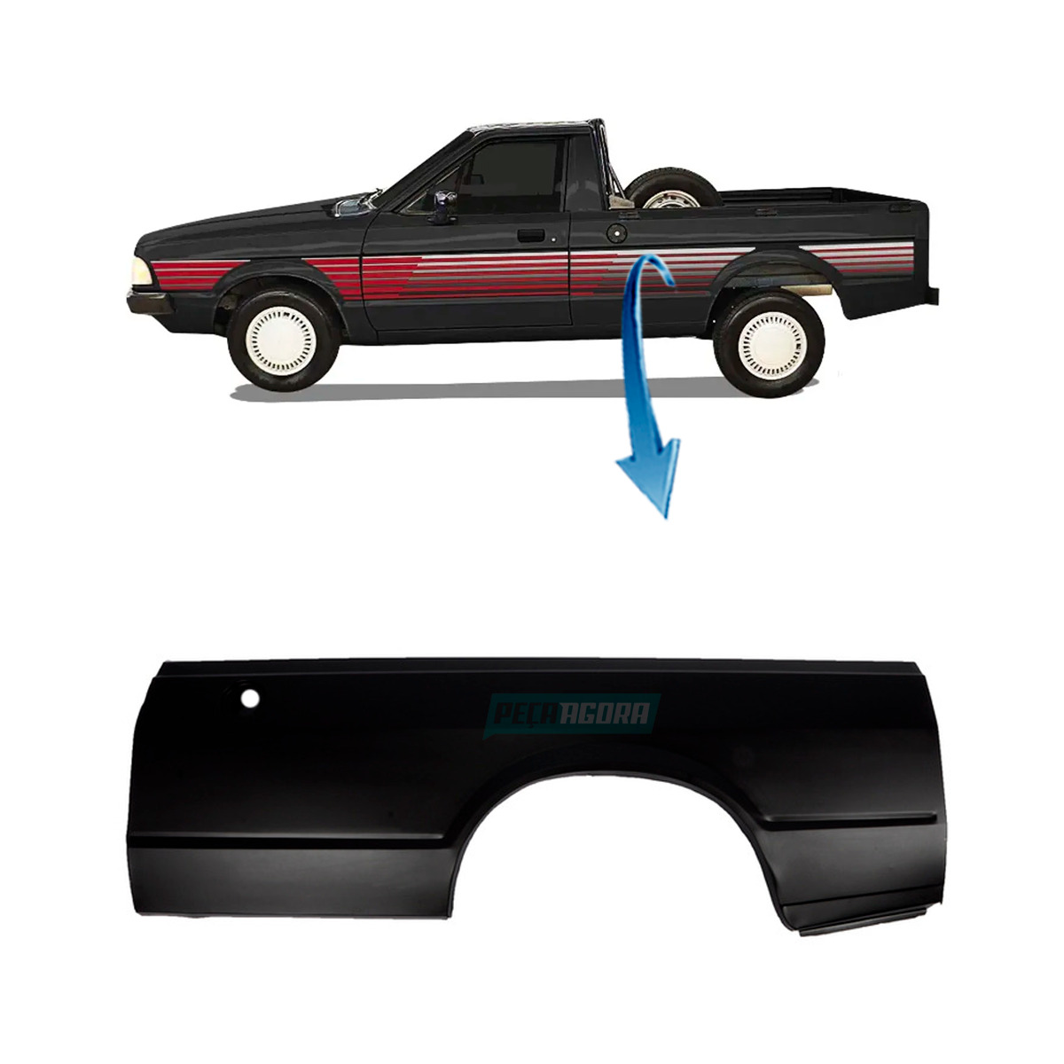 LATERAL CACAMBA ESQUERDO FORD PAMPA 4X2 (CR222556)