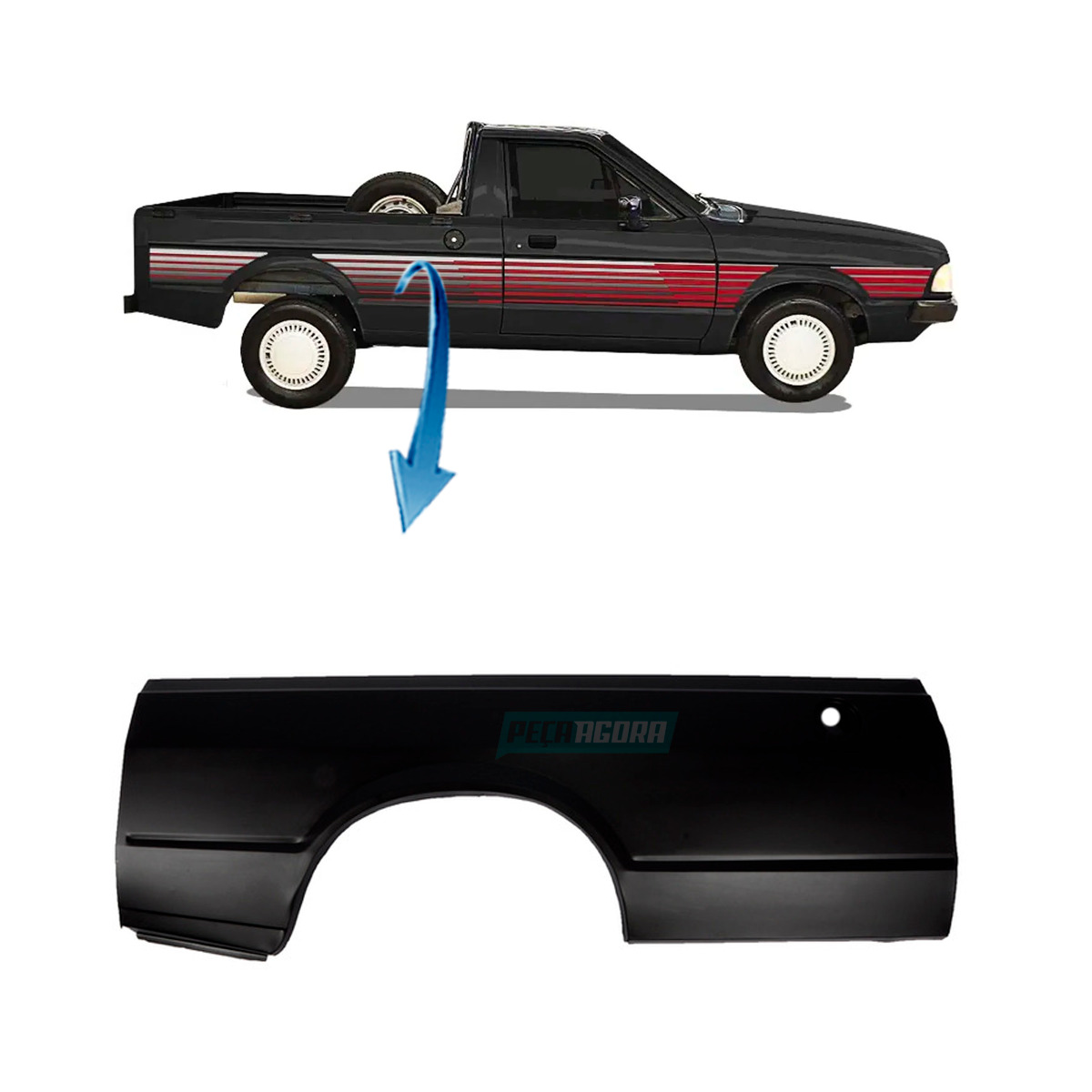 LATERAL CACAMBA DIREITO FORD PAMPA 4X2 4X4 (CR22257)