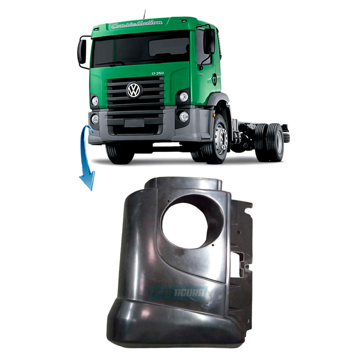 PONTEIRA PARACHOQUE DIREITO VW CONSTELLATION 2 DEGRAUS 13180 15180E 17250 24250E