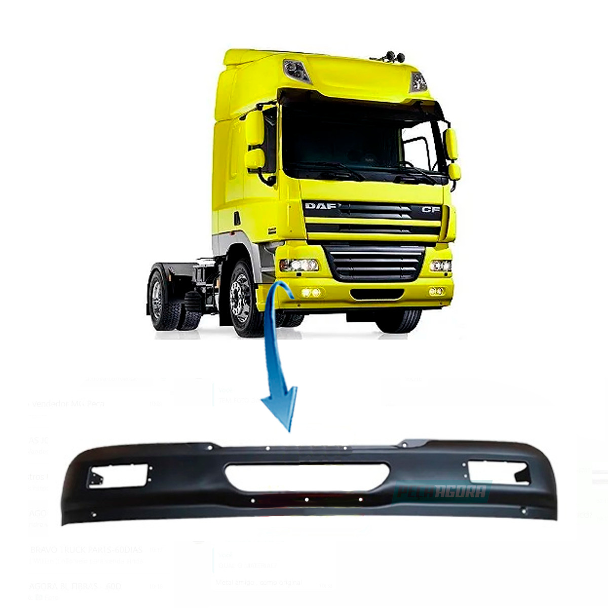 PARACHOQUE DIANTEIRO DE FERRO DAF CF (1656562-1825005)