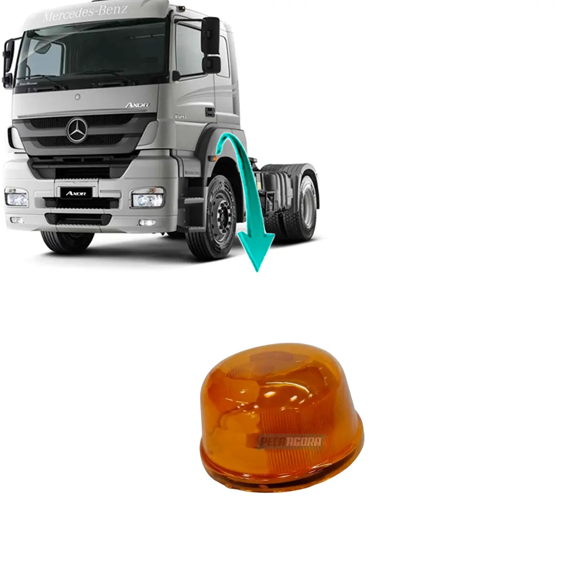 LANTERNA SINALIZACAO LATERAL S/SOQUETE MB AXOR  2041 (9418201021-0008202609)