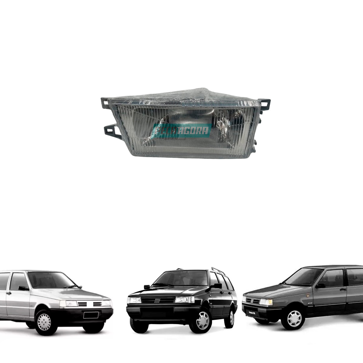 FAROL DIREITO FIAT UNO FIORINO 91 A 03 PREMIO ELBA 91 A 96 (97611096-304)