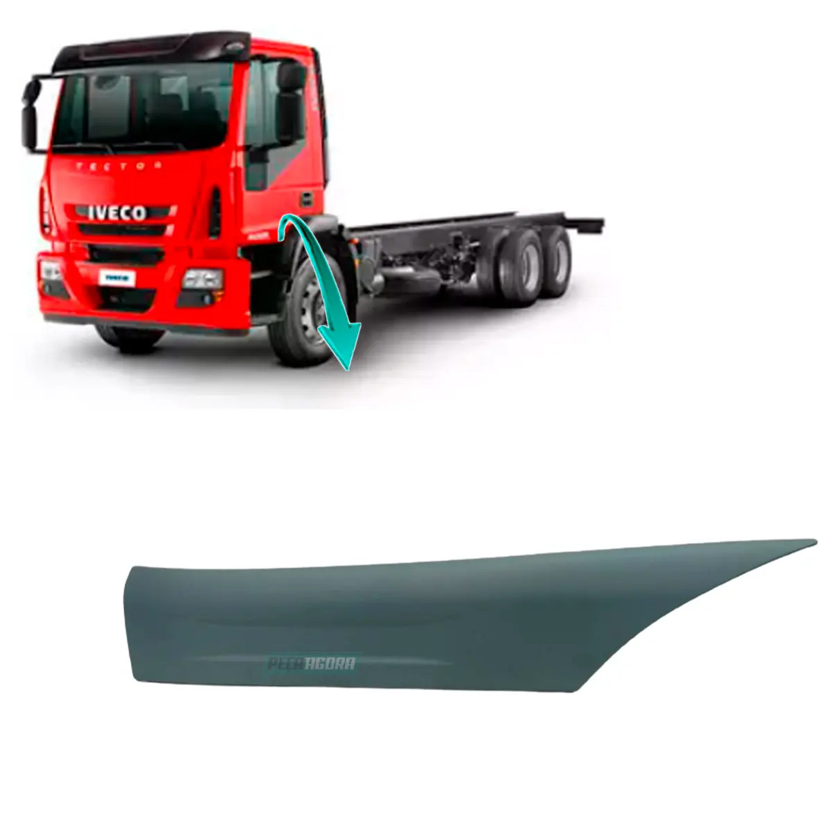 REVESTIMENTO EXTERNO PORTA ESQUERDO IVECO CURSOR EUROCARGO TECTOR (504139861)