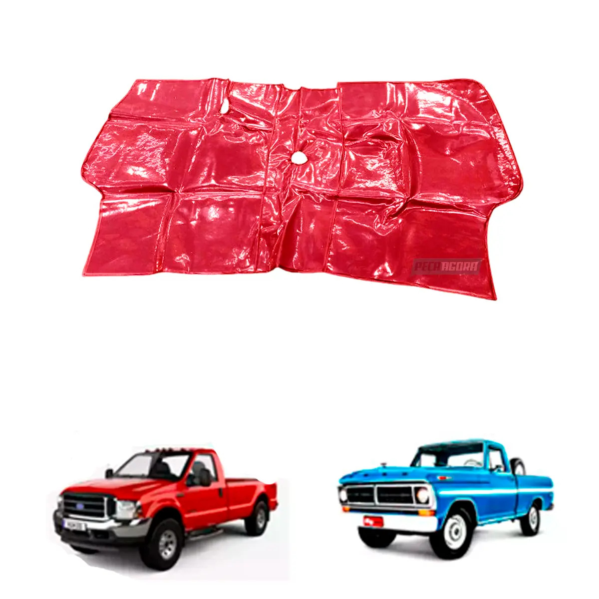 TAPETE VINIL VERMELHO FORD CARGO F100 F350 ATE 1985 (PUES240V)