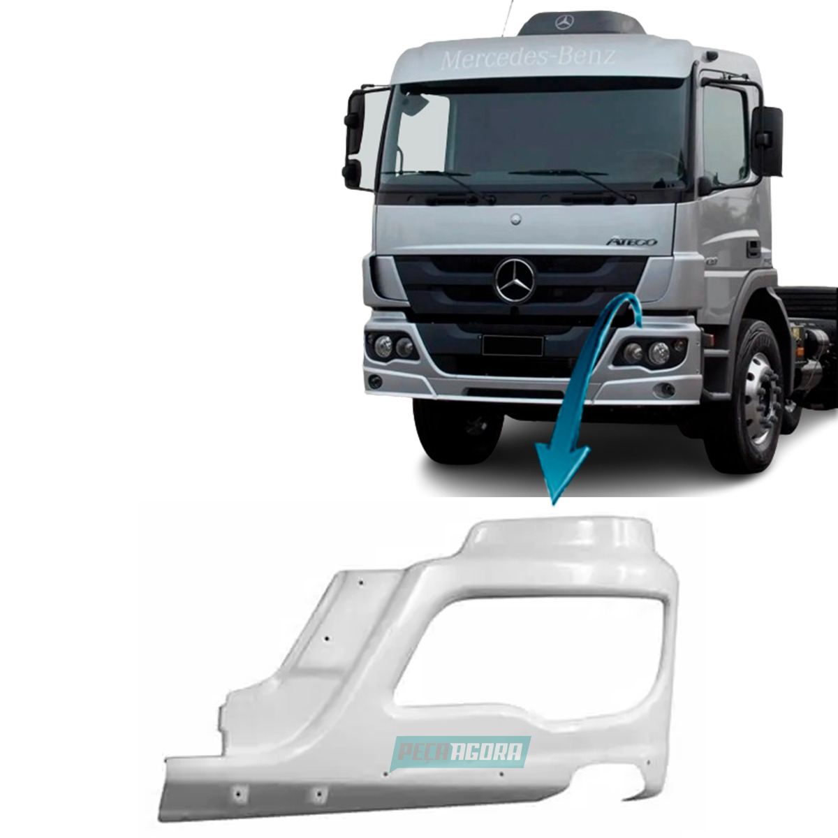 PONTEIRA PARACHOQUE ESQUERDO MB ATEGO 2012... COM ABERTURA MILHA PLASTICO (95888