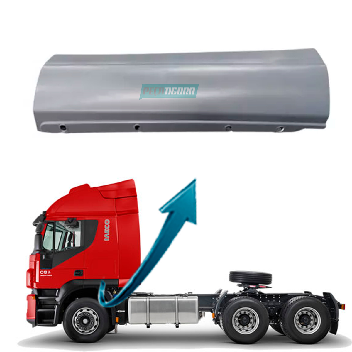 SAIA LATERAL PARALAMA CABINE ESQUERDA IVECO STRALIS 200S 450S 490S 570S 600S 740