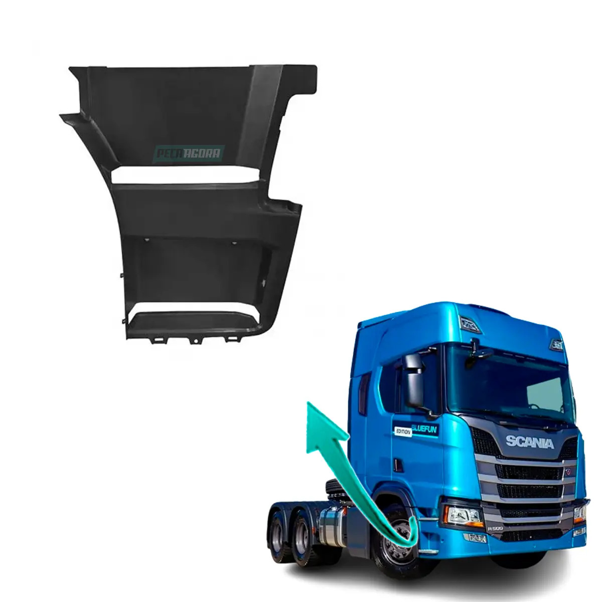 ESTRIBO CABINE DIREITO SCANIA NTG 2019... SERIE S  PLASTICO  (2559298-2226528,.-
