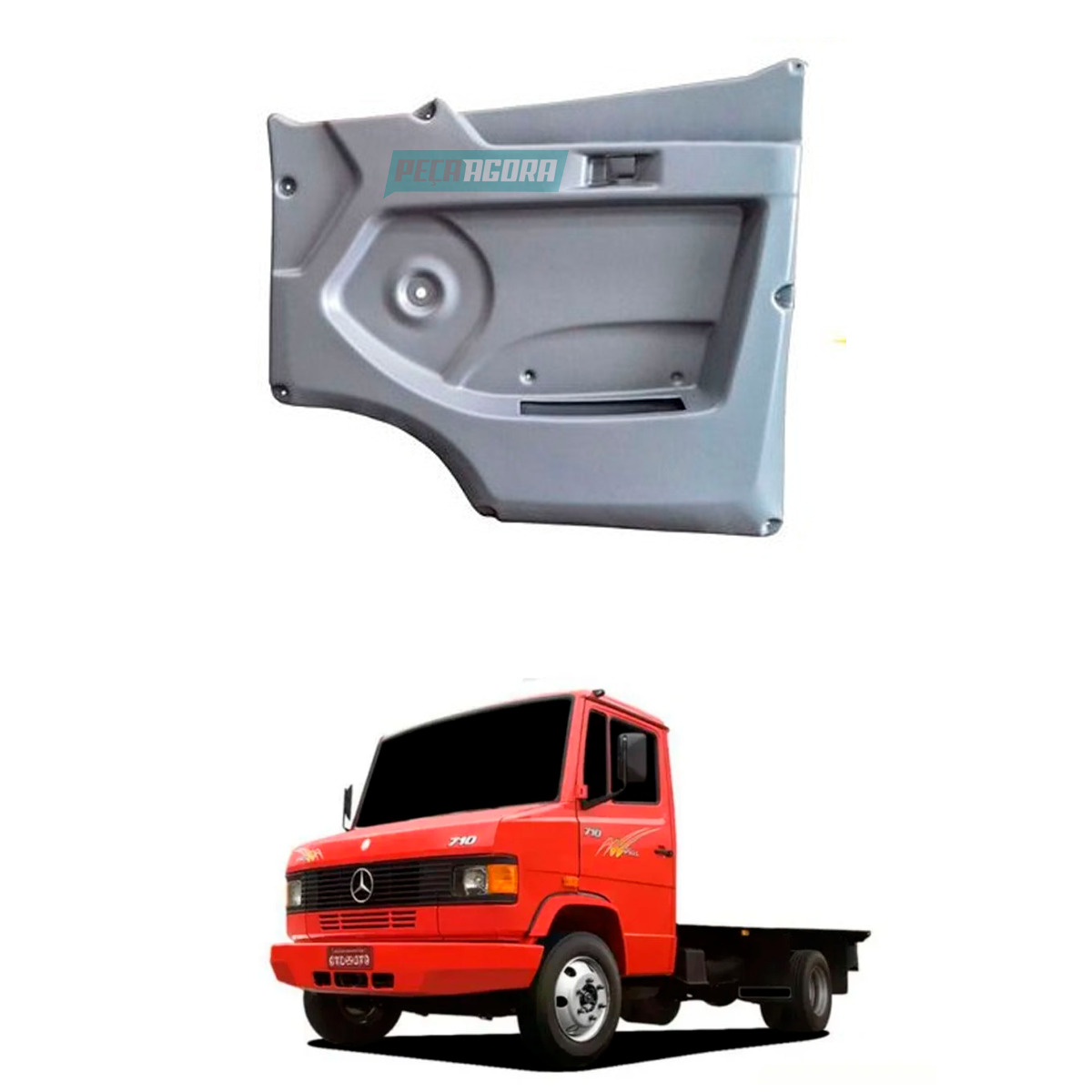 FORRO PORTA ESQUERDO MB 710 2003... CINZA COM BOLSA  (6887200670-235167)