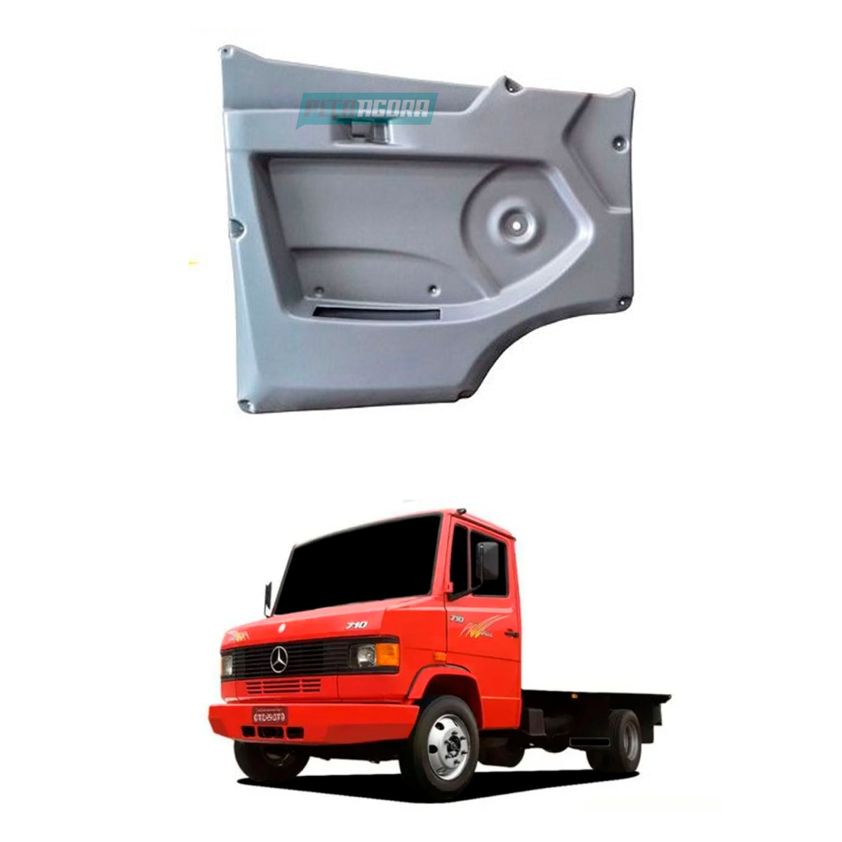 FORRO PORTA DIREITO MB 710 2003... CINZA COM BOLSA  (6887200770-FC235155)