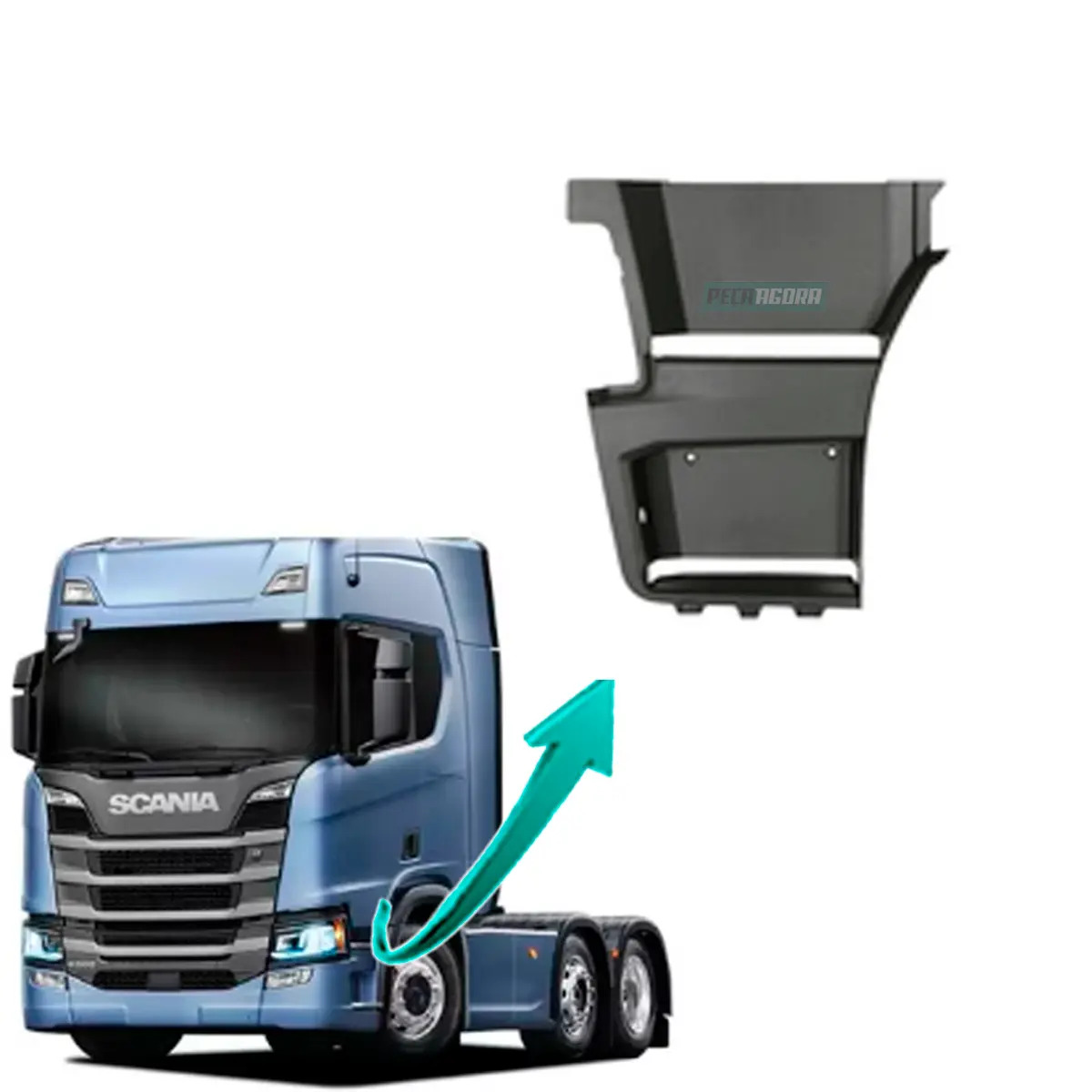 ESTRIBO CABINE ESQUERDO SCANIA SERIE S CABINE R 2019...PLASTICO (2559297-2226527