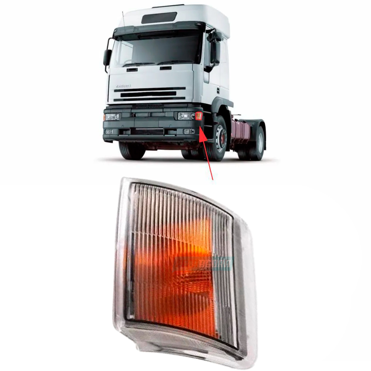 LANTERNA PISCA DIANTEIRA ESQUERDA IVECO EUROTECH COM SOQUETE (98460038-C740021)
