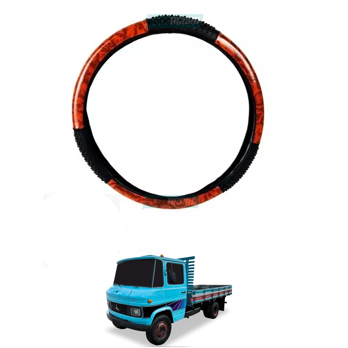 CAPA VOLANTE MERCEDES BENZ 608 COM MASSAGEADOR MADEIRA 48 CMS TOP (419306)