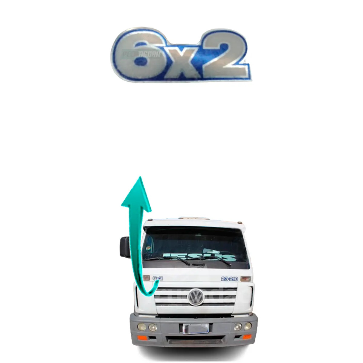EMBLEMA 6X2 AUTO ADESIVO RESINADO CAMINHAO VOLKSWAGEN  (7899795018337)