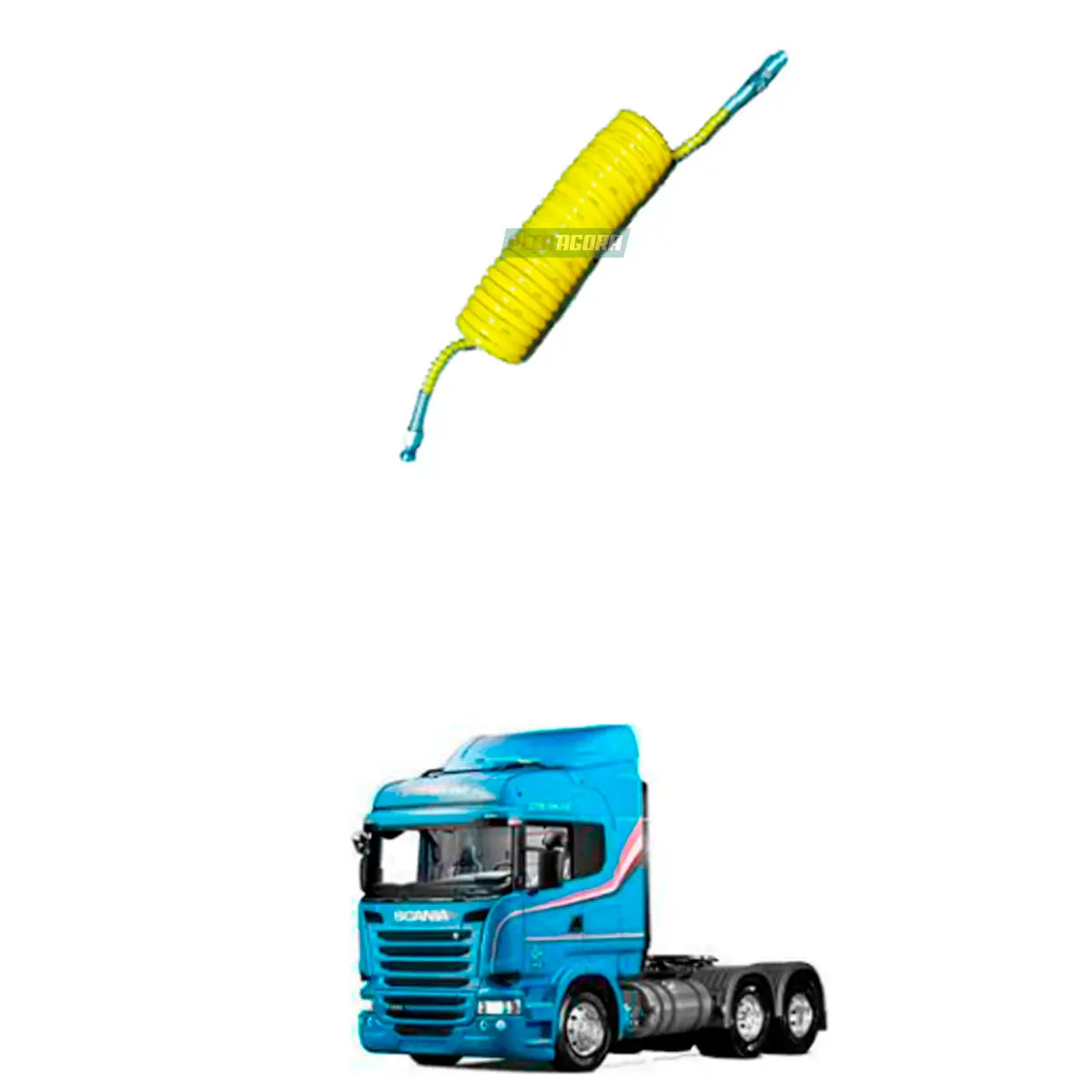 MANGUEIRA ESPIRAL 4500MM AMARELO MACHO GIRATORIO M16 CARRETA RANDON (MGPPCR045AM