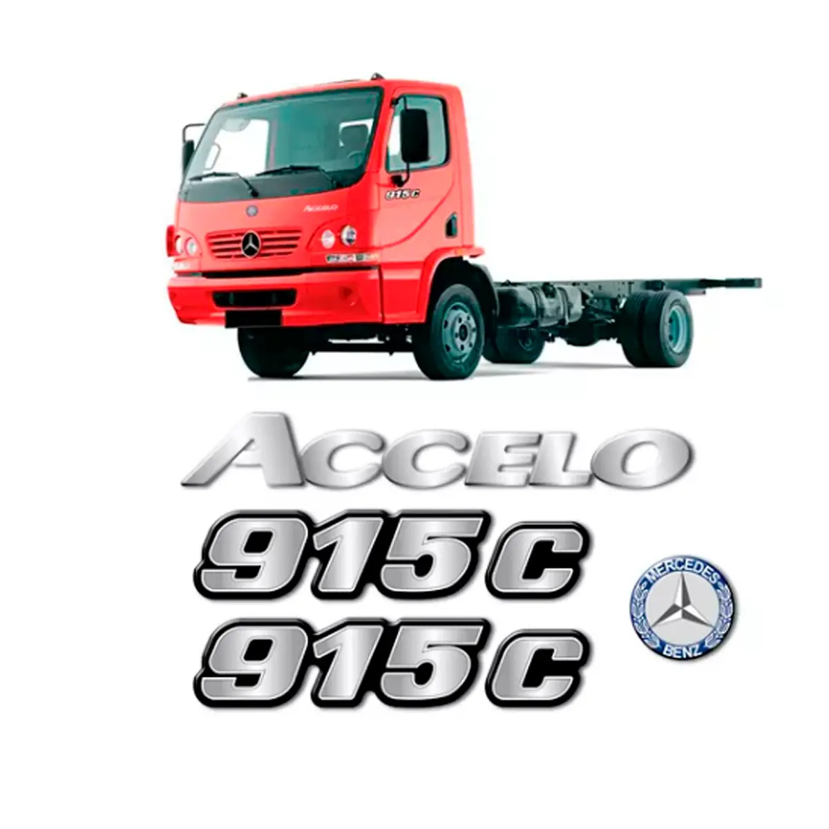 KIT EMBLEMA ADESIVO RESINADO MB 915C ACCELO (MB915C)