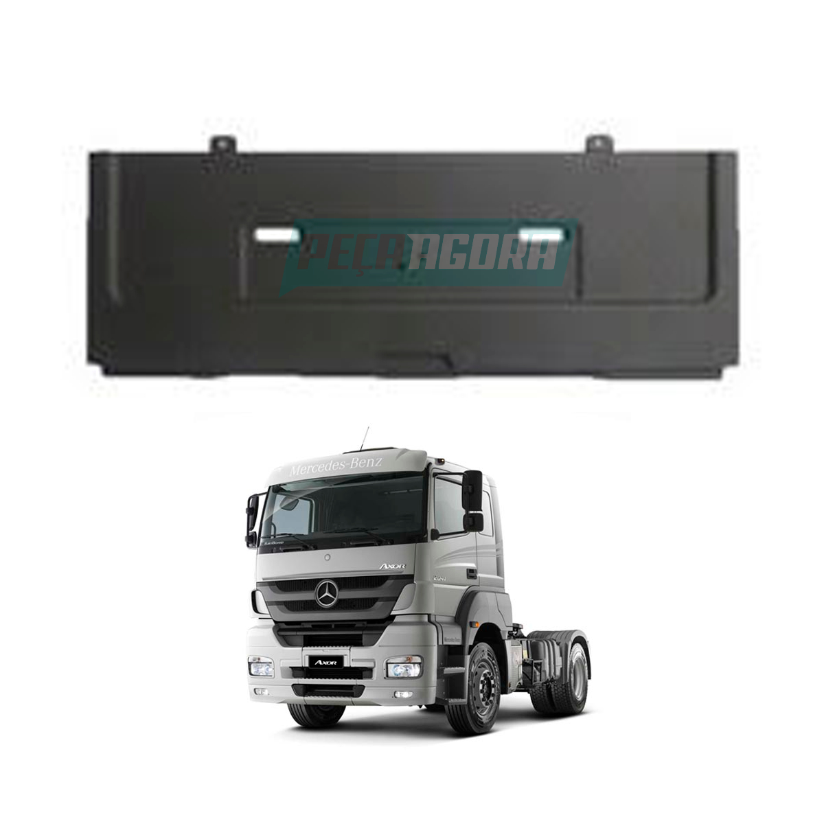 SUPORTE PLACA PARACHOQUE DIANTEIRO CENTRAL - MBB AXOR 1933 2533 2625 2628 2825 2