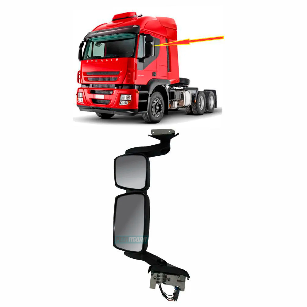 ESPELHO RETROVISOR ESQUERDO COMPLETO PARA IVECO STRALIS NR (5801336285)