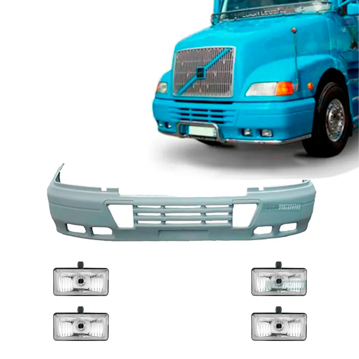 KIT PARACHOQUE DIANTEIRO FIBRA COM FAROL VOLVO NH12 (K. 8129262-AS2001-424173-F1