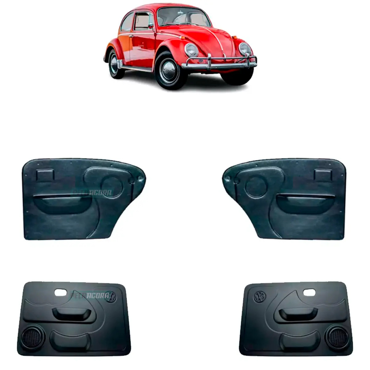 KIT FORRO PORTA FUSCA ANTIGO 77 DIANTE COM TELA (K.FP1046-FP1047-FP40-FP41)