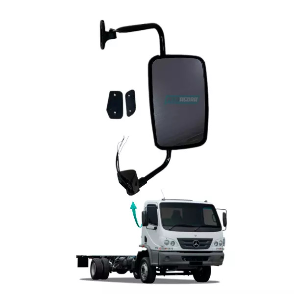 ESPELHO RETROVISOR ELETRICO LD CONVEXO COM DESEMBACADOR MBB ACCELO 715 915C 1016