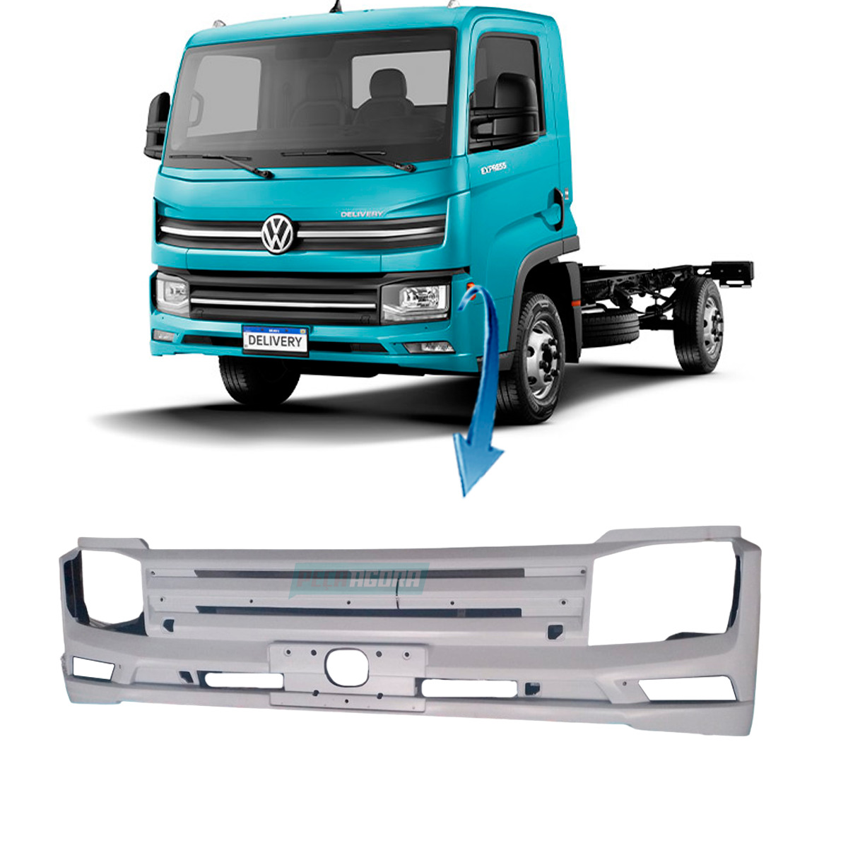 PARACHOQUE COM ABERTURA MILHA VOLKSWAGEN NOVO DELIVERY EXPRESS GEL SEM PINTURA (