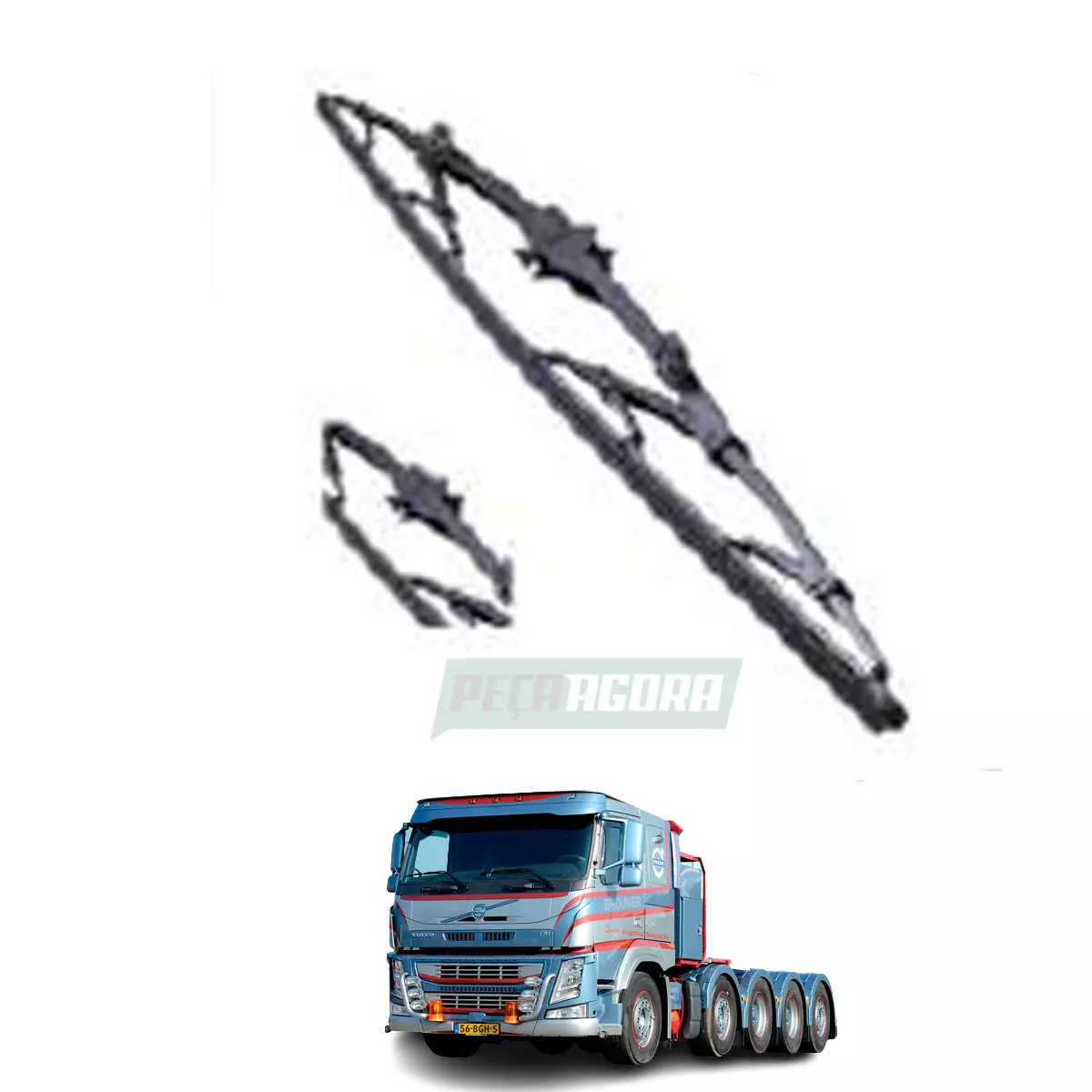 PALHETA LIMPADOR PARABRISA VOLVO FM4 FM4 TODOS - SEM ESGUICHO (82485683)