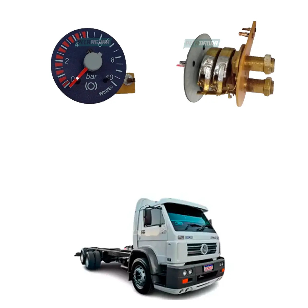 MANOMETRO DUPLO PRESSAO AZUL 0-10 BAR VW 18310 8150E 9150E 13170E 13180E 15170E 