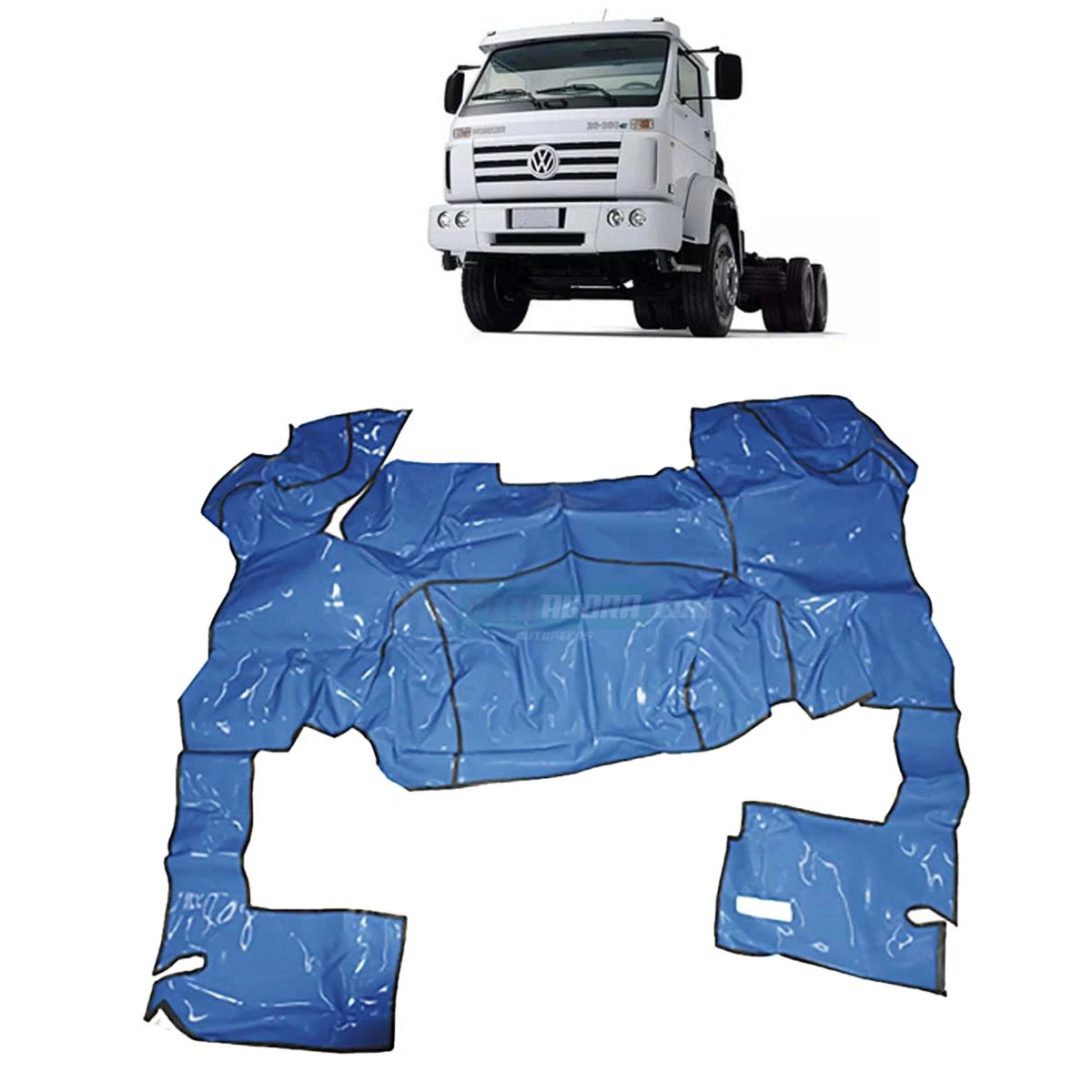 TAPETE VINIL CINZA COM CAPUZ VOLKSWAGEN 8150E 8150E 13170E 15170E 13180E 15180E 