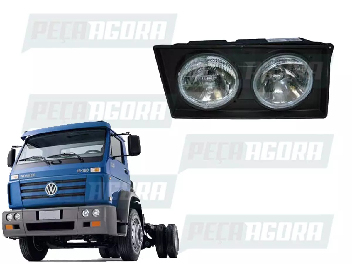 FAROL DUPLO LD MOLDURA PRETA VW TODOS PESADOS A PARTIR DE 2000 (2S0941008A/B41)