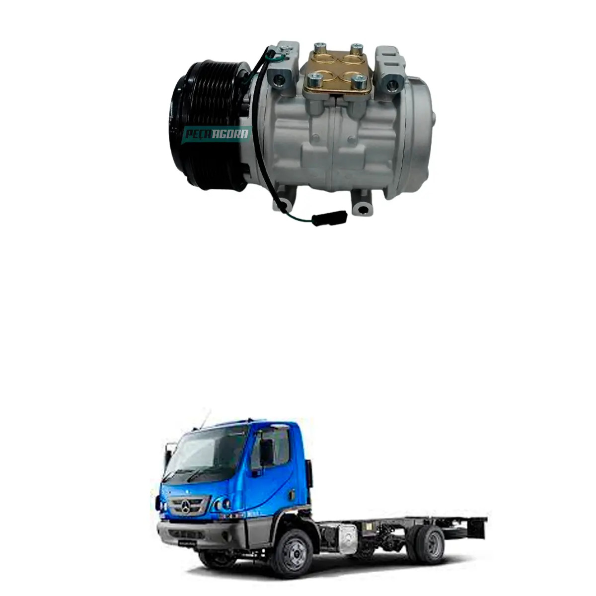 COMPRESSOR AR CONDICIONADO 24V 10P15 COM EMBREAGEM 130MM MB ACCELO A815 L98 VW C