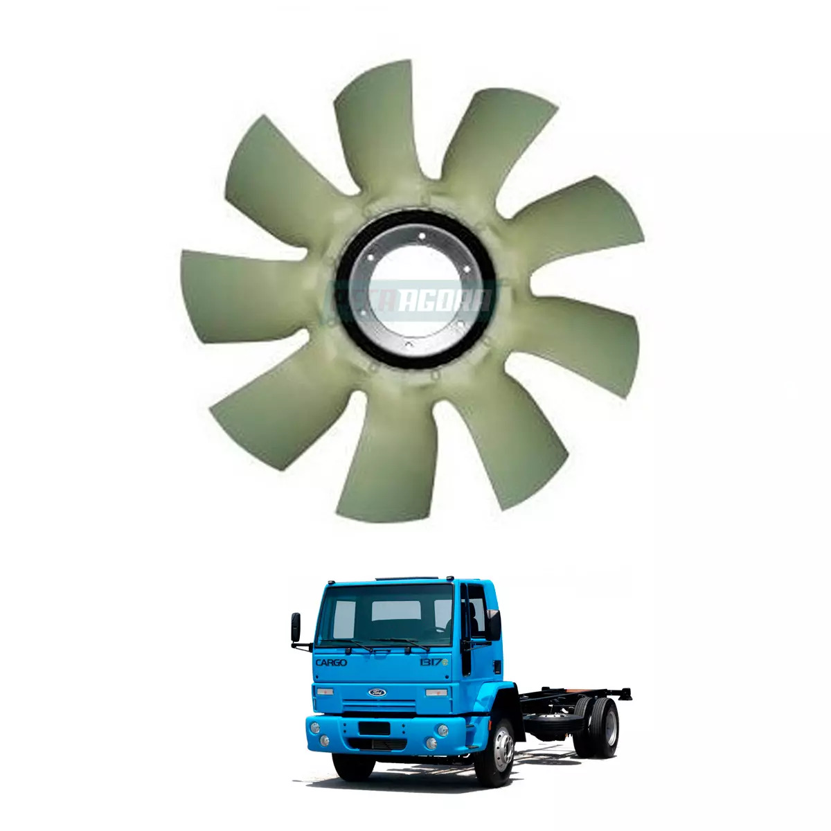 HELICE PLASTICO 9PAS SEM VISCOSA CARGO 1317E/1517E/1717E MOTOR CUMMINS SERIE ISB