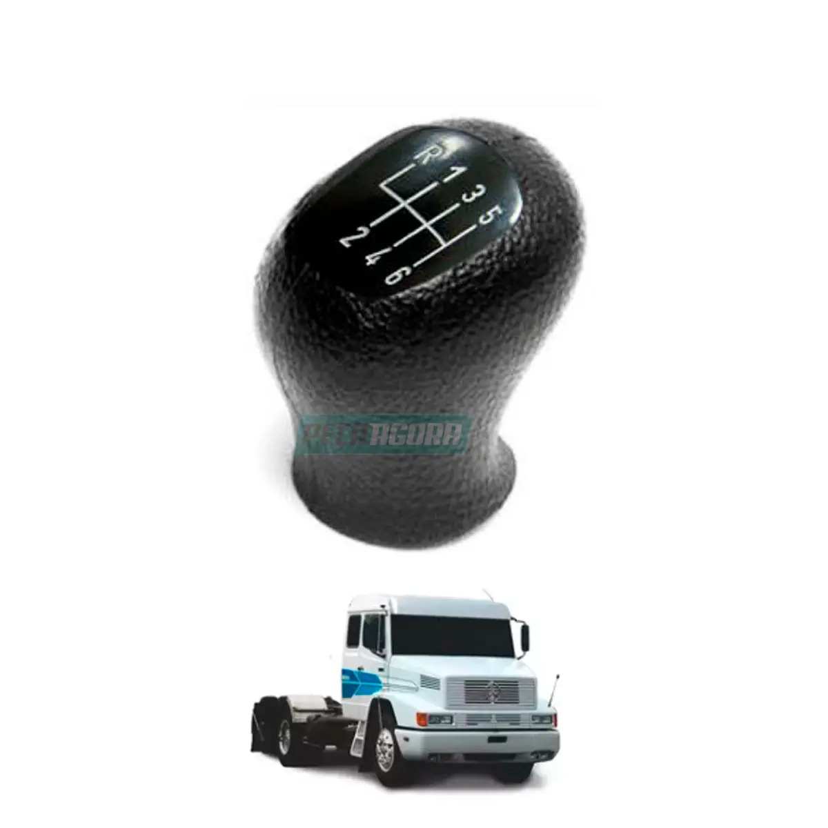 BOLA CAMBIO BICUDO CURTA PRETA MACIA 6 MARCHAS COM TAMPA MB  1935 (027021)