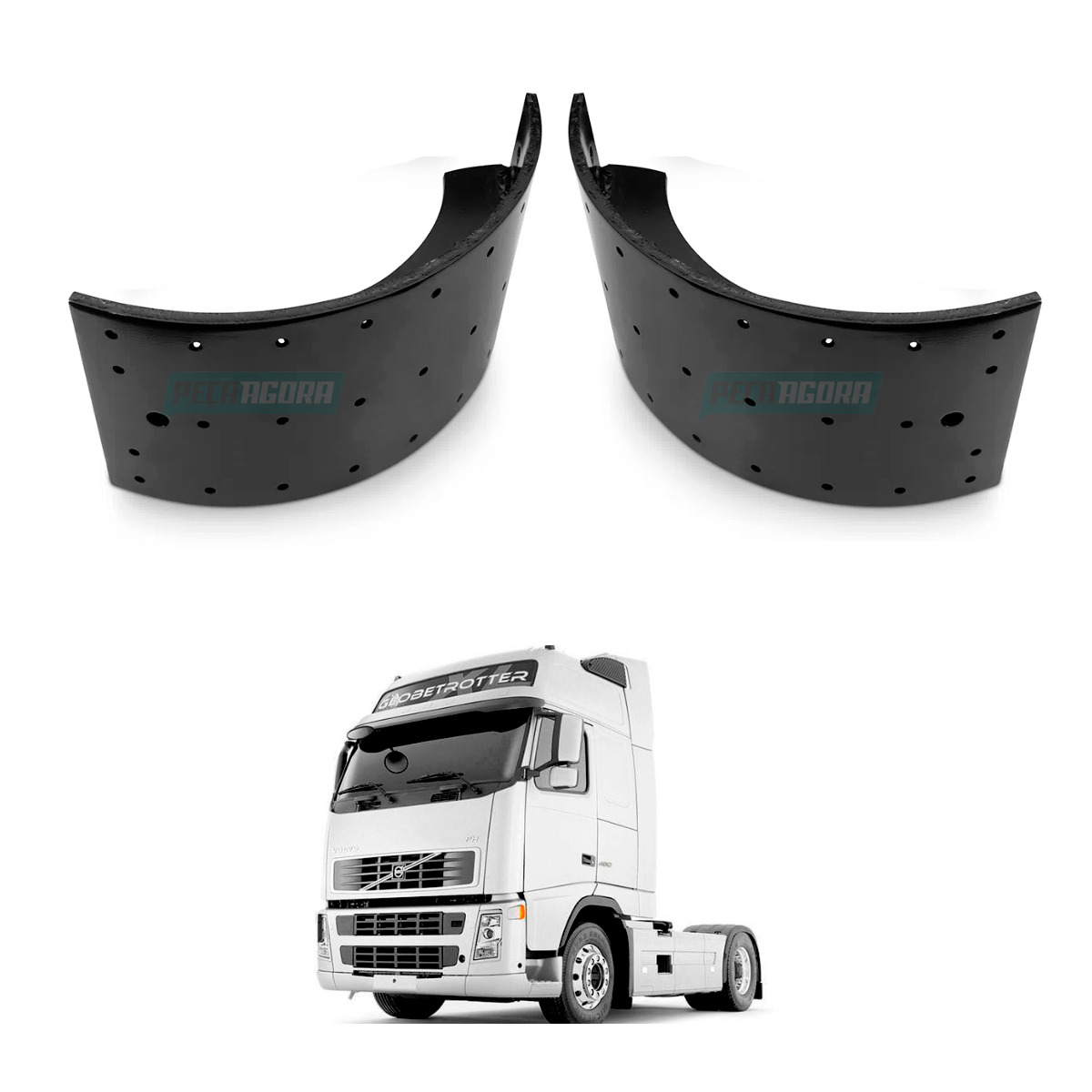 KIT SAPATA FREIO DIANTEIRO INFERIOR SUPERIOR VOLVO FH FM NH NACIONAL (K.1060097-