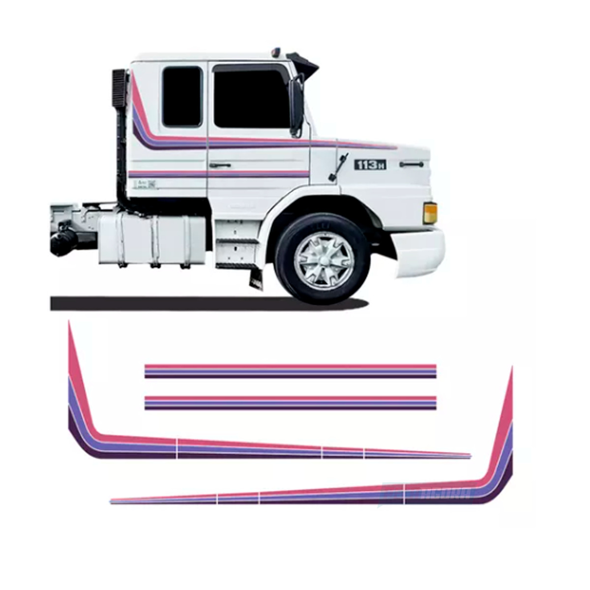 FAIXA SCANIA 113 1994 ADESIVO COMPLETO ROXO ROSA DECORATIVO (SC1131994)