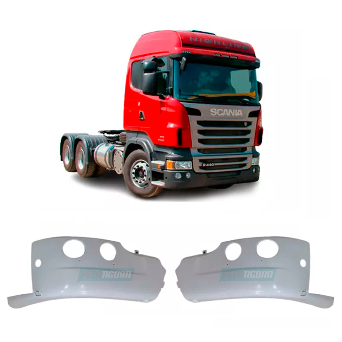 PAR PONTEIRA PARACHOQUE DIANTEIRO LATERAL SCANIA SERIE 6 P G R (K.1884915-S10063