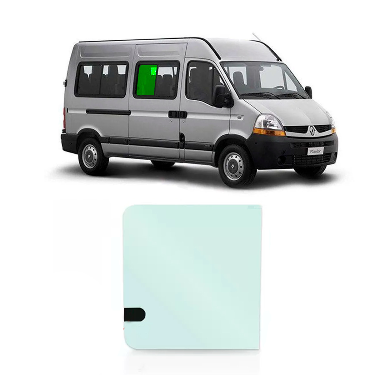 VIDRO LATERAL JAN MOVEL 1 VID ESQ 2 VID DIR RENAULT MASTER 2011 SERIG 520X547 CU