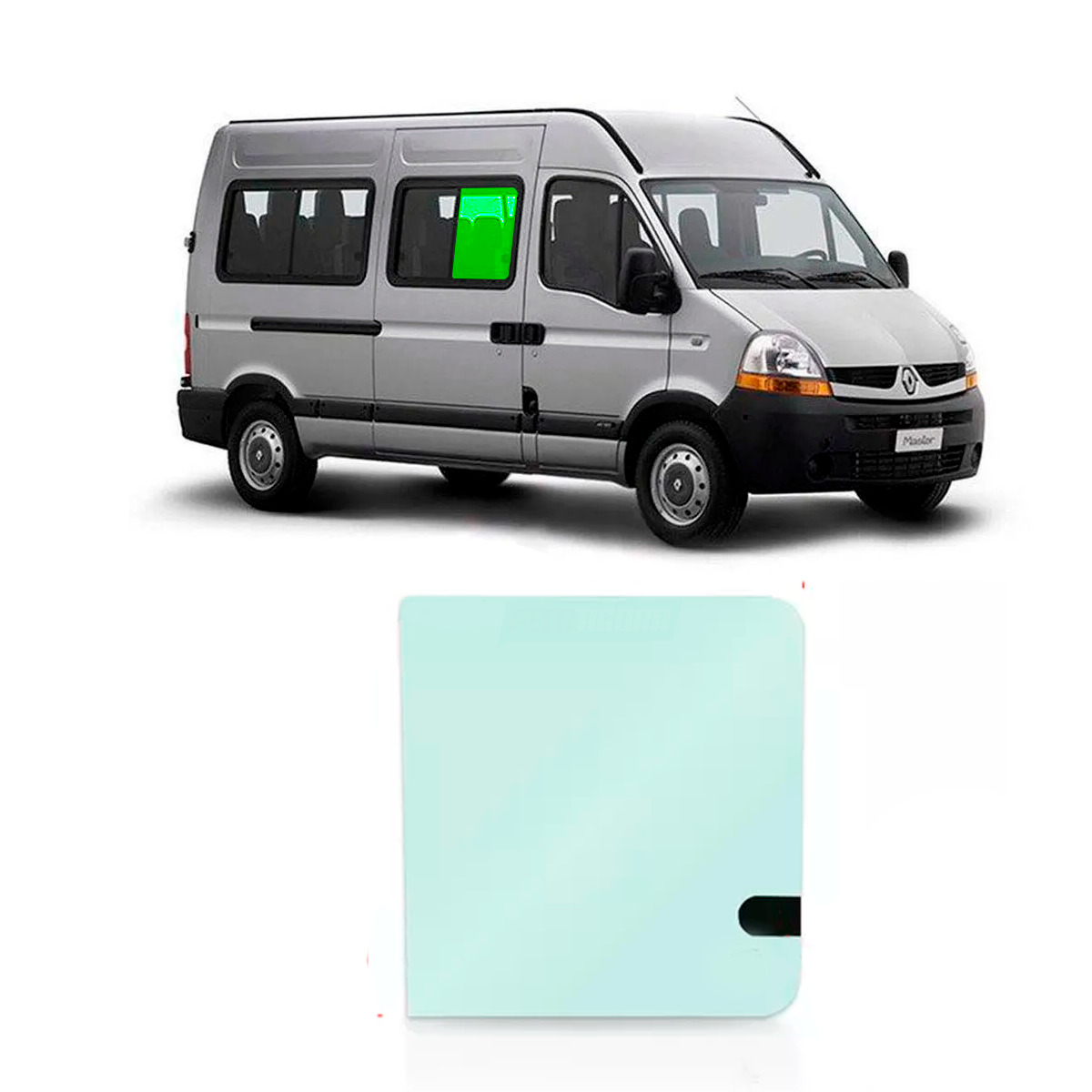 VIDRO LATERAL JAN MOVEL 1 VID DIR 2 VID ESQ RENAULT MASTER 2011 SERIG 520X547 CU