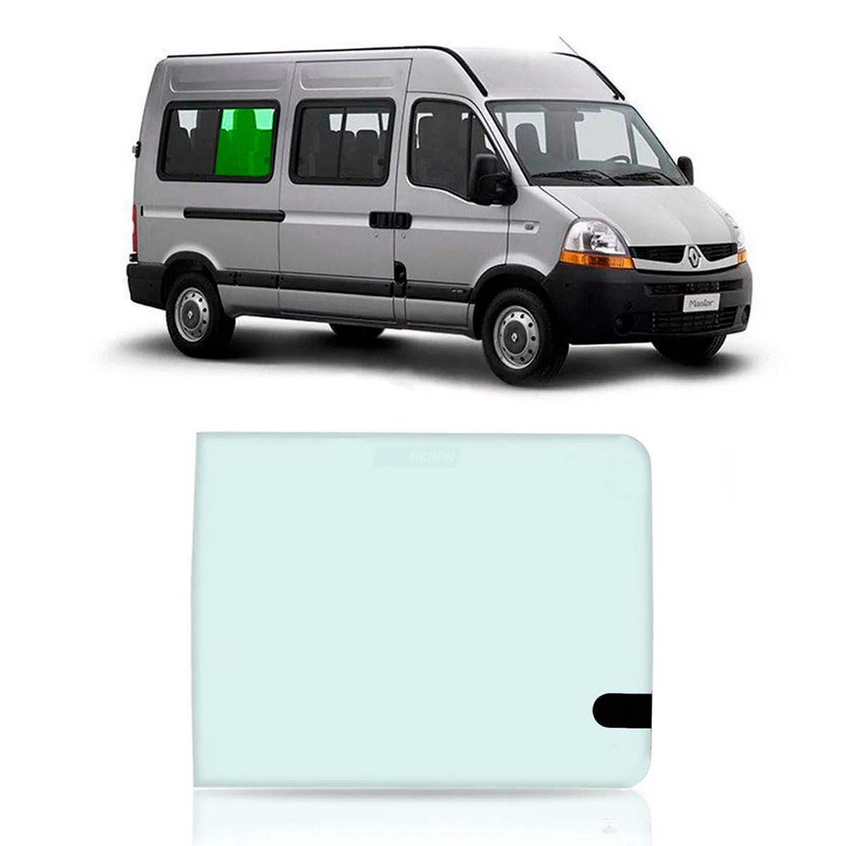 VIDRO LATERAL 3 JANELA DIR RENAULT MASTER 2011 2 VAOS SERIG 700X547 <P>RENAULT M