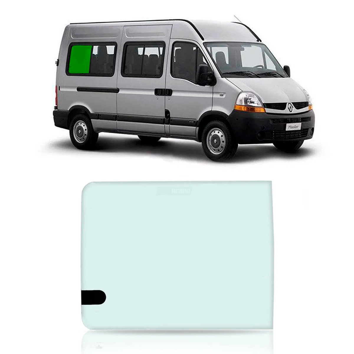 VIDRO LATERAL DIR ULTIMO VIDRO SERIG 705X550 CURVO RENAULT MASTER ANTIGA 2011 2 