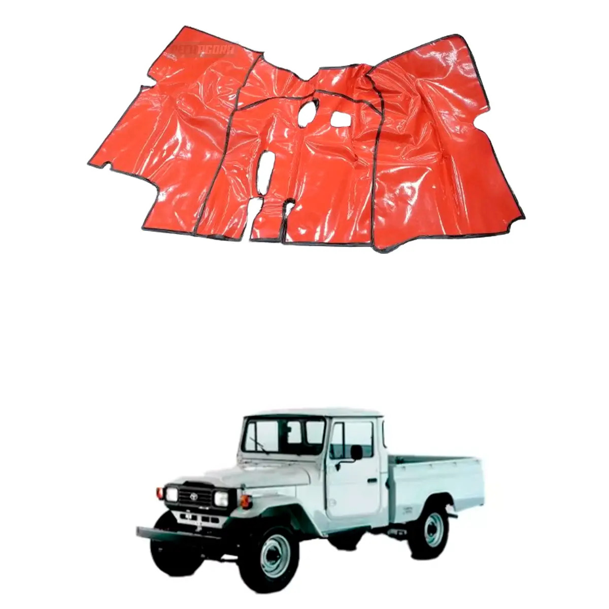 TAPETE VINIL DIANTEIRO VERMELHO TOYOTA 4 MARCHAS ATE 1993 (PUES654V)