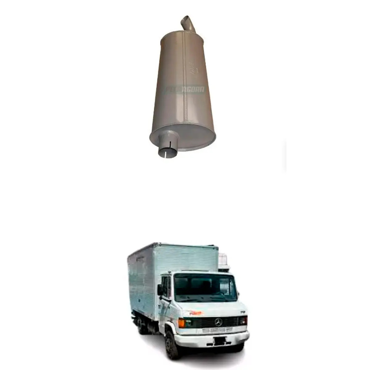 SILENCIOSO ACO CARBONO CINZA MB 710 PLUS EURO 3 ANO 2008 ATE 2011 ACCELO 715 EUR