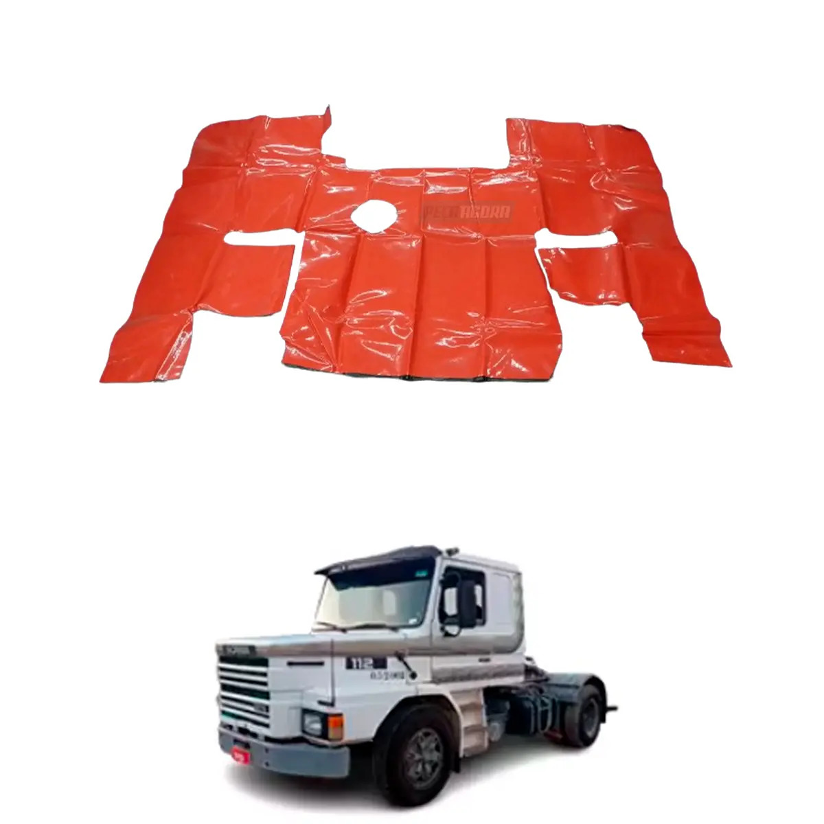 TAPETE DE VINIL VERMELHO PARA SCANIA 112 HS ANO 1987 (PUES407V)