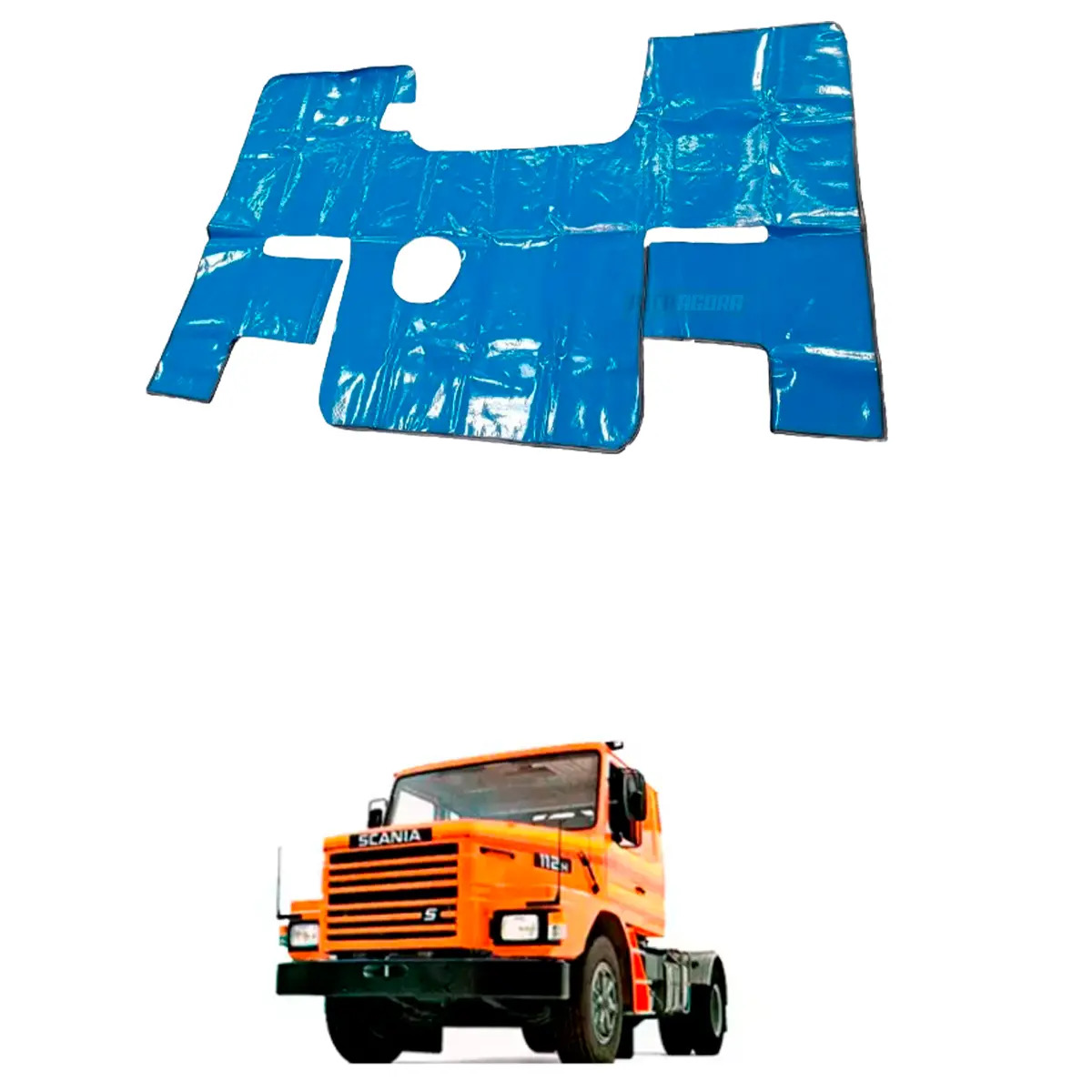 TAPETE DE VINIL AZUL PARA SCANIA 112 HS ANO 1987 (PUES407A)