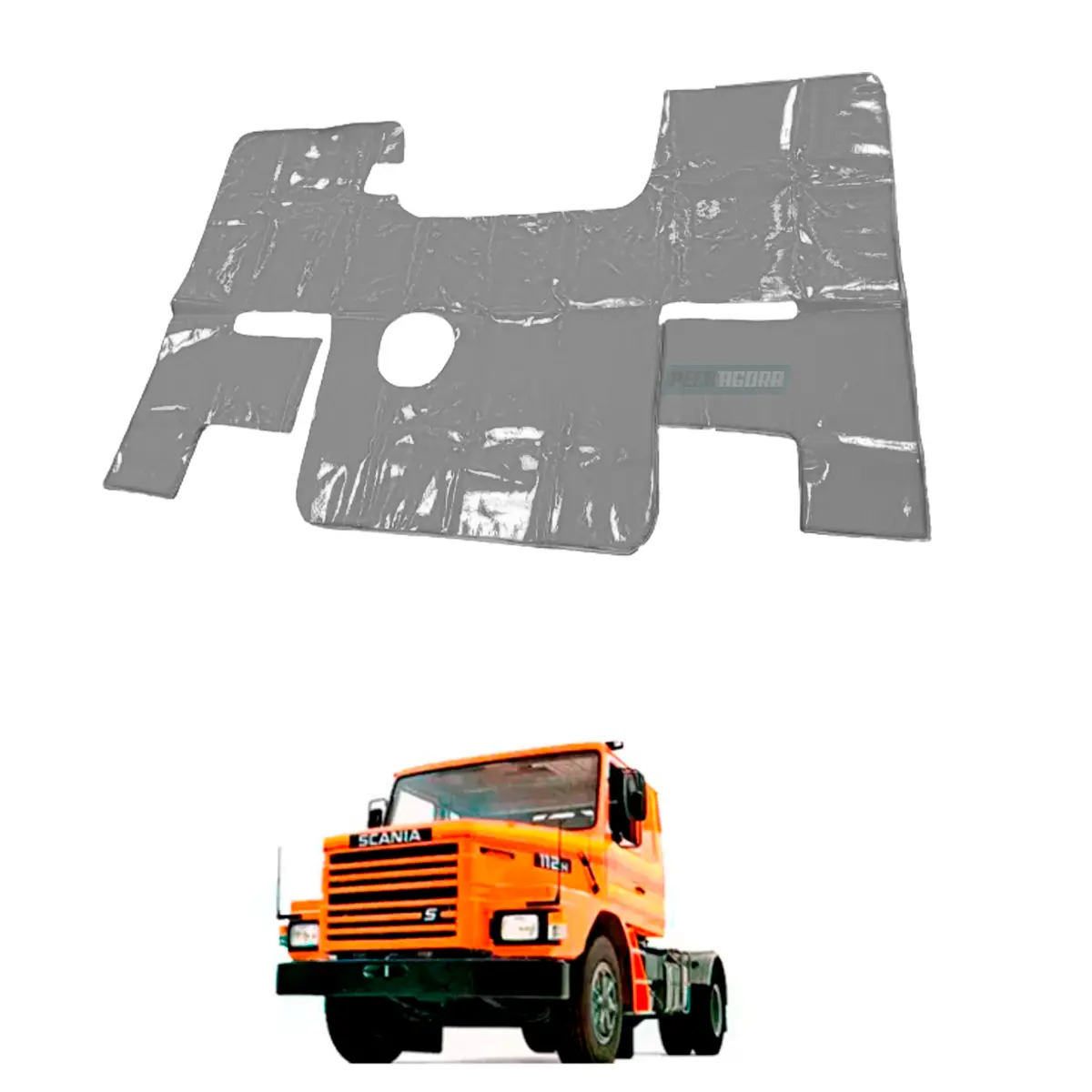 TAPETE DE VINIL CINZA PARA SCANIA 112 HS ANO 1987 (PUES407C)