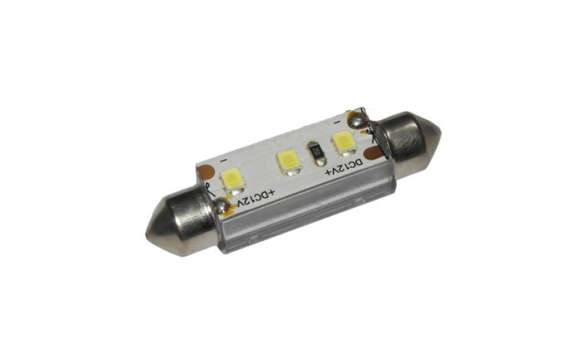 LÂMPADA LED TORPEDO 44 MEDIA 12V LED BRANCO MB VW FORD PARA IVECO AGRALE CARRET